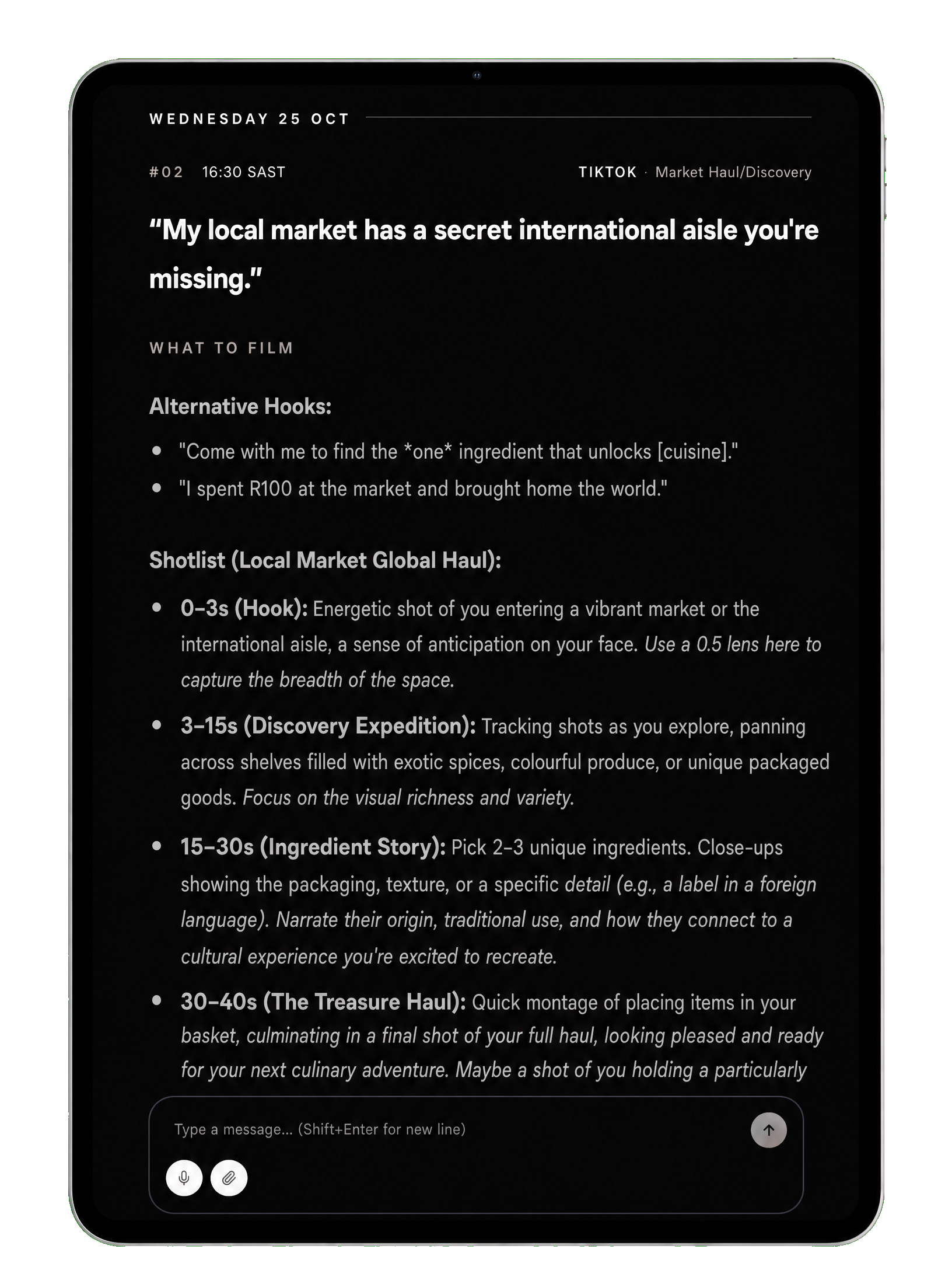 Social Assembly content plan on a tablet